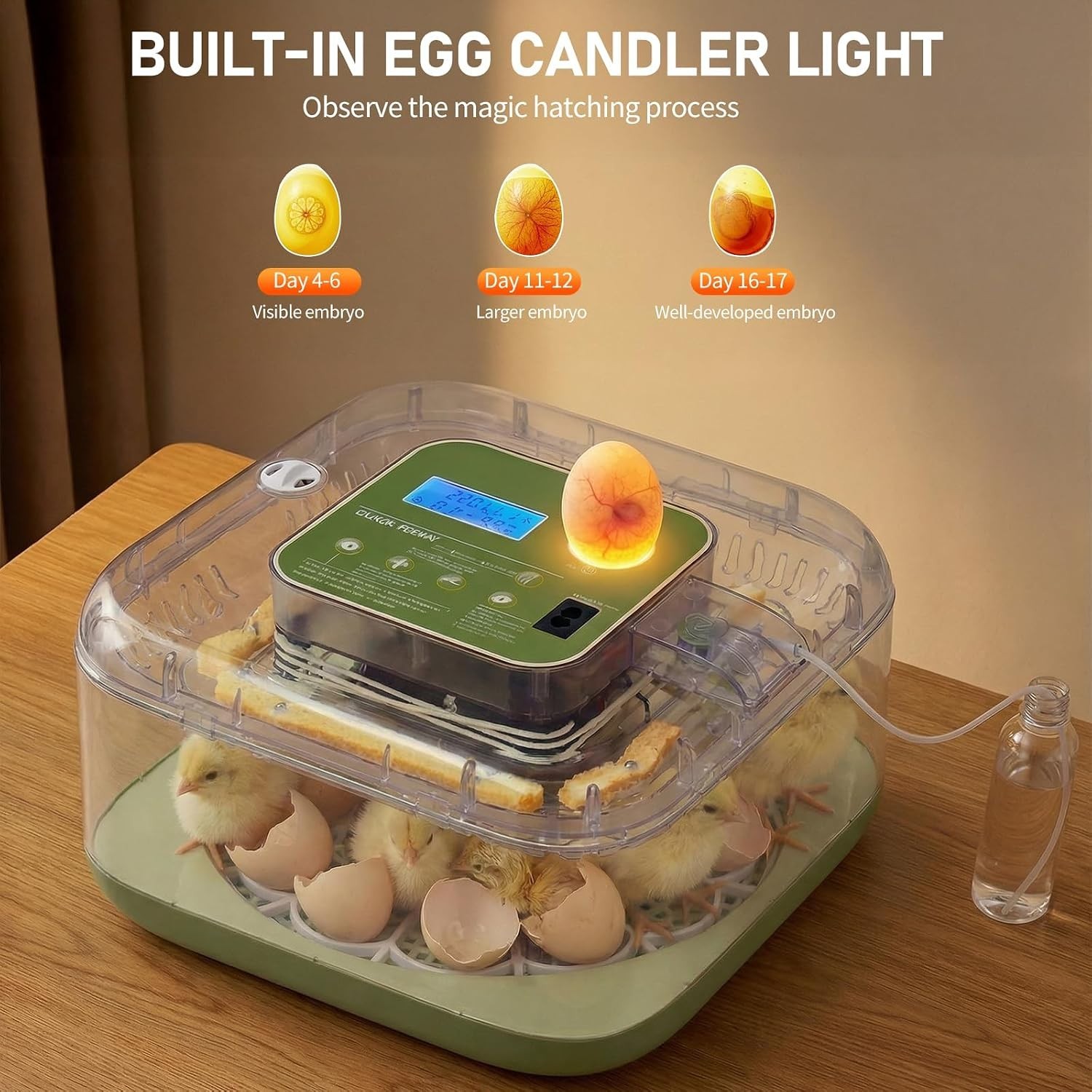 Incubators for Hatching Eggs, Egg Incubator with Automatic Egg Turning and Humid