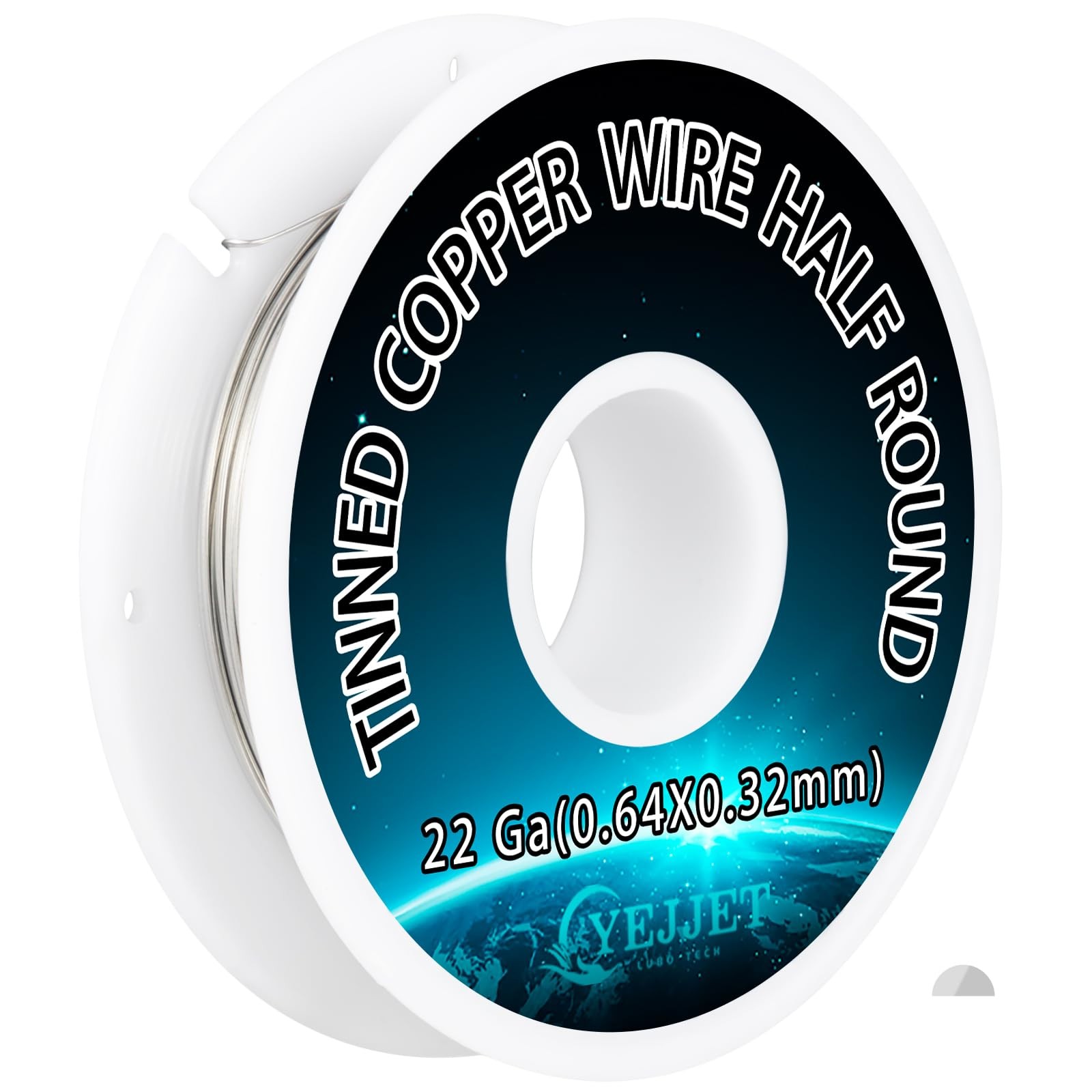 75 Ft Tinned Copper Wire Half Round 22 Gauge 1.3 oz Tinned Copper Wire for Je...