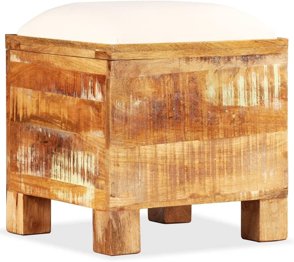 vidaXL Storage Bench Solid Reclaimed Wood 15.7"x15.7"x17.7"