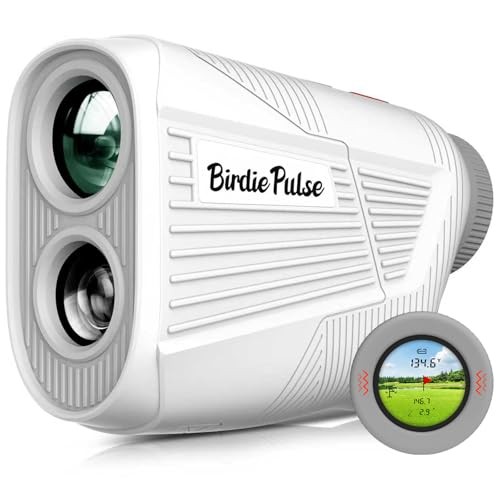 BirdiePulse Rangefinder Slope Magnet 1300 Yards Range Finder - White
