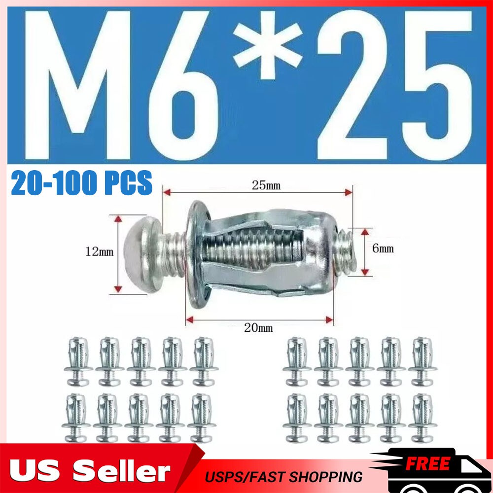 20-100* Jack Nuts For Metal M6-25 Car Rivet Nut Tool Screw Petal Nut Expansion