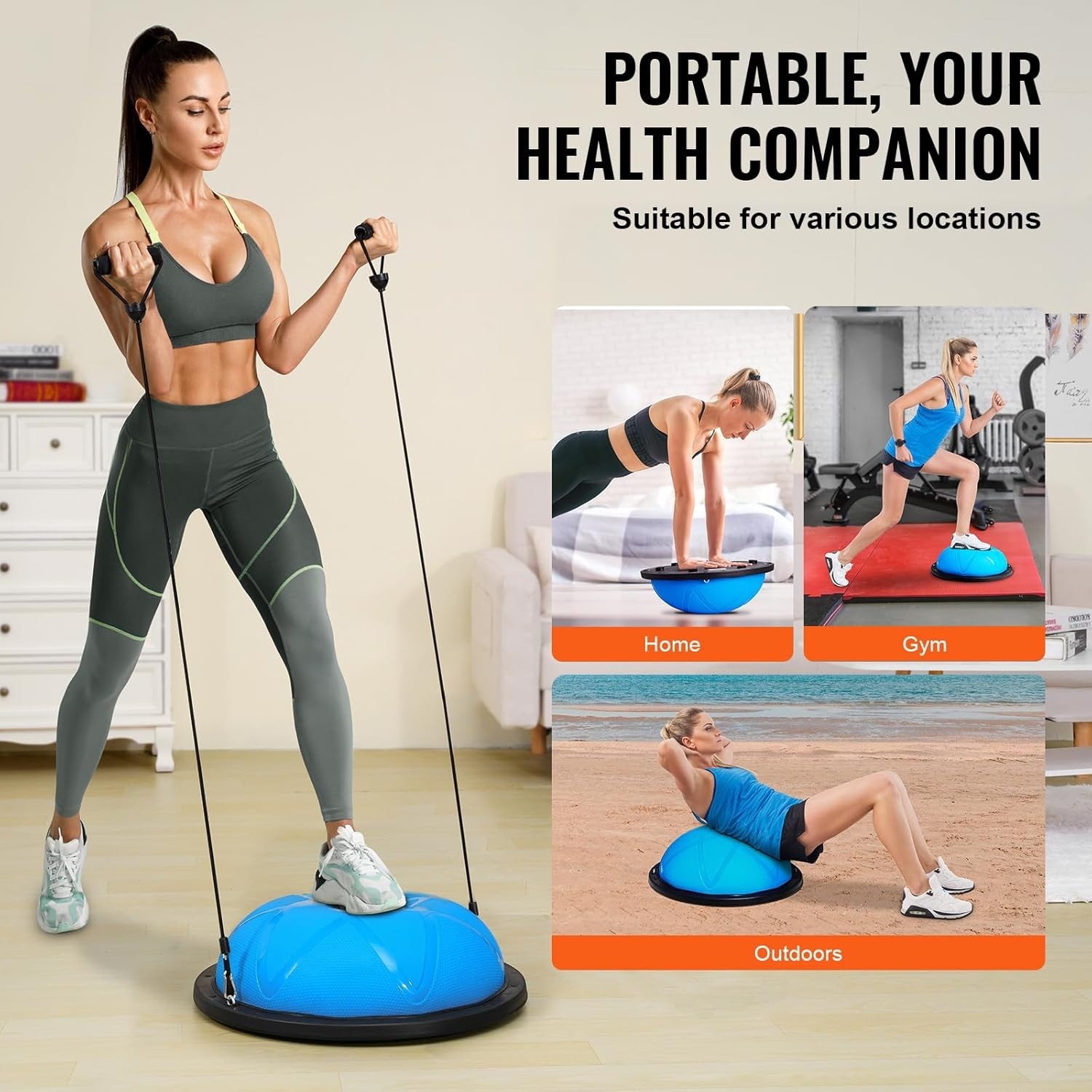 23/26 inch Balance Ball Trainer, 1500lbs Capacity Stability Ball, Yoga Ball w...