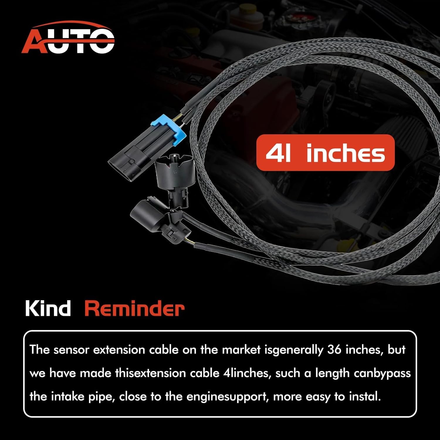 Gen 3 LS Knock Sensor Extension Relocation Harness 41'' Compatible ... Fast Ship