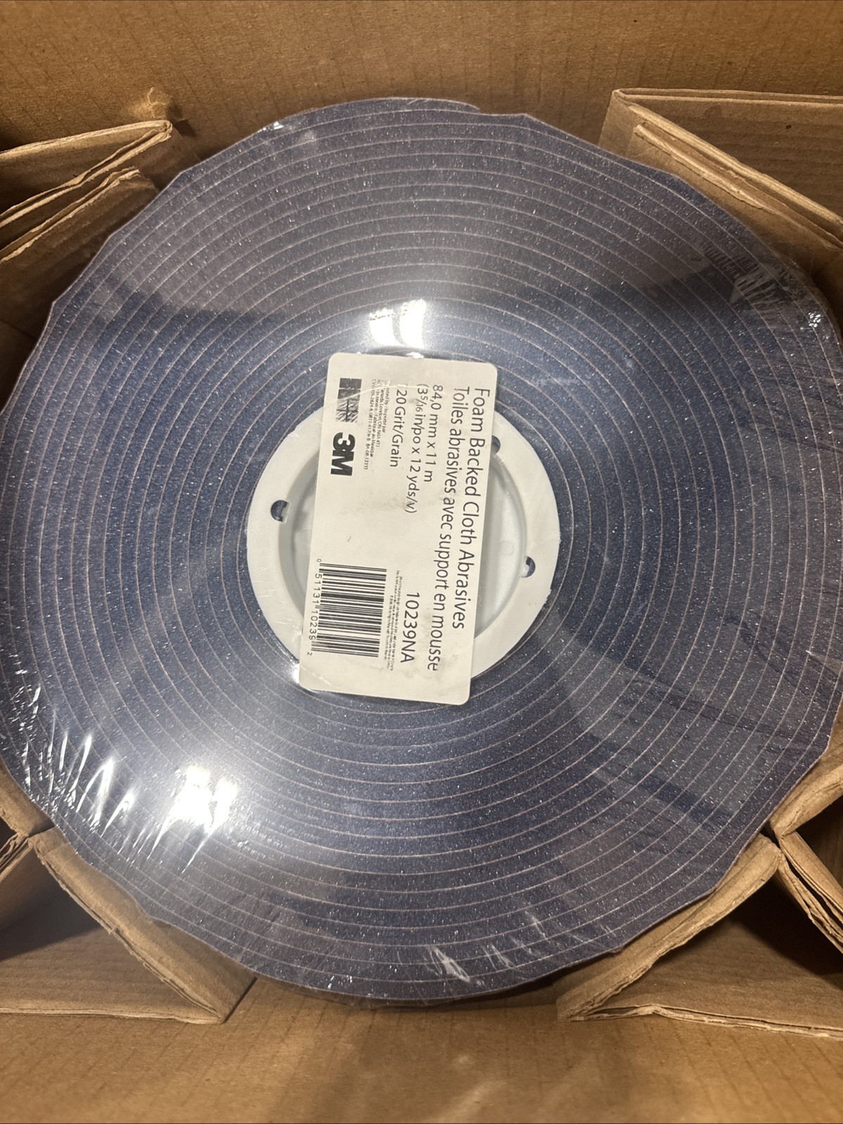 10239NA 3M Drywall Foam Backed Cloth Abrasives Roll 120 Grit 84mm x 11m NEW