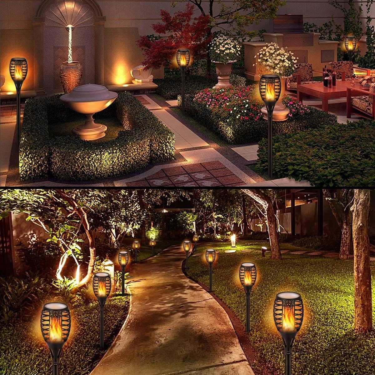 LUYE Low Voltage Torch Landscape Lights Wired Flickering Flames Torches...