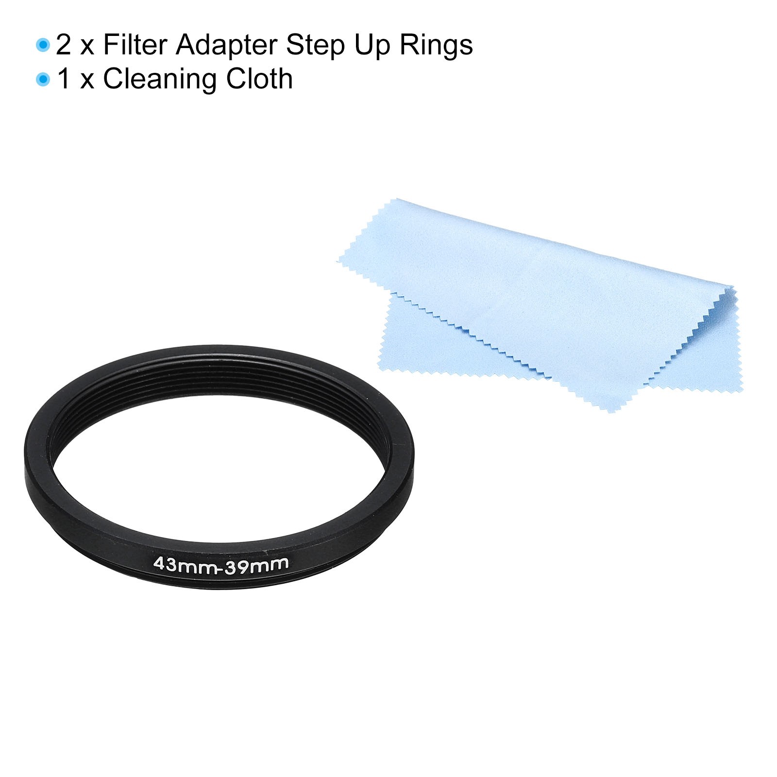 43mm-39mm Step Down Ring Camera Lens Filter Adapter Ring Filter with Cloth