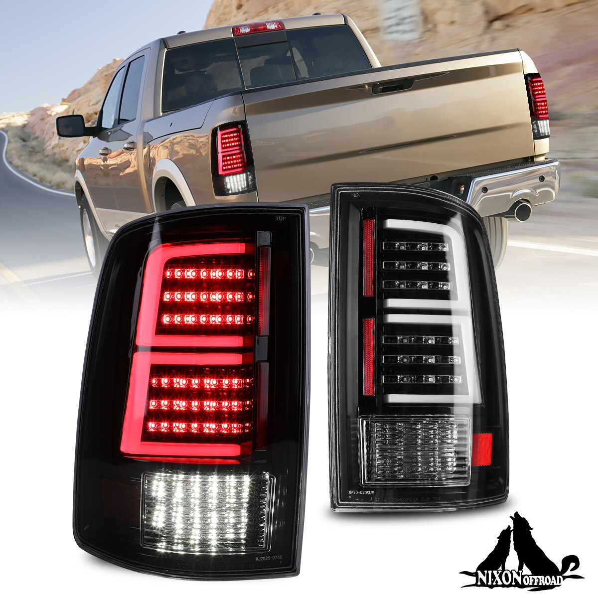 LED Tail Lights For 2010-2018 Dodge Ram 1500 2500 3500 Factory Halogen Rear Lamp