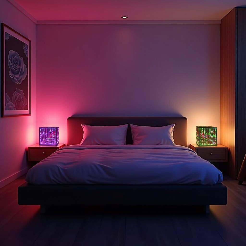 Infinity Hyper Cube LED Light LED Controller with Stand, Controller & Sound & Ap
