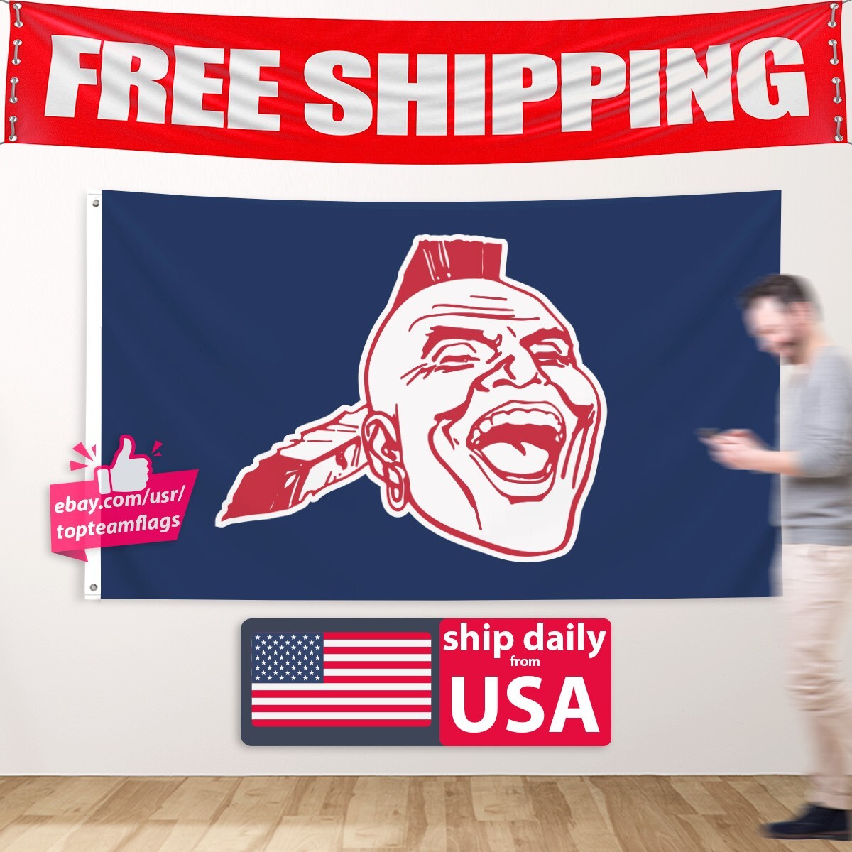 Atlanta Braves Flag Large 3x5 Banner Logo Baseball MLB  FREE SHIPPING