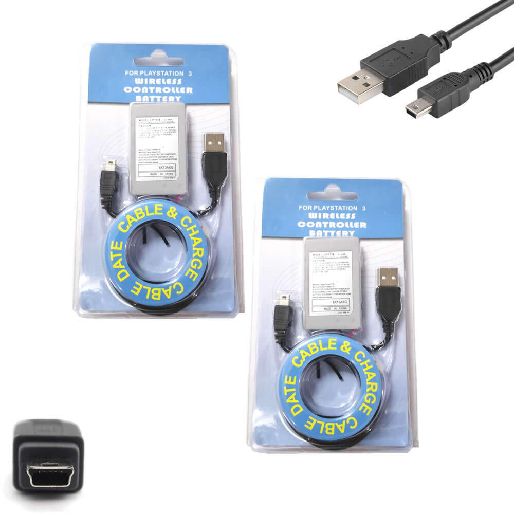 2pcs 1800mAh Wireless Controller Battery Pack For Sony PS3 Wireless Controller
