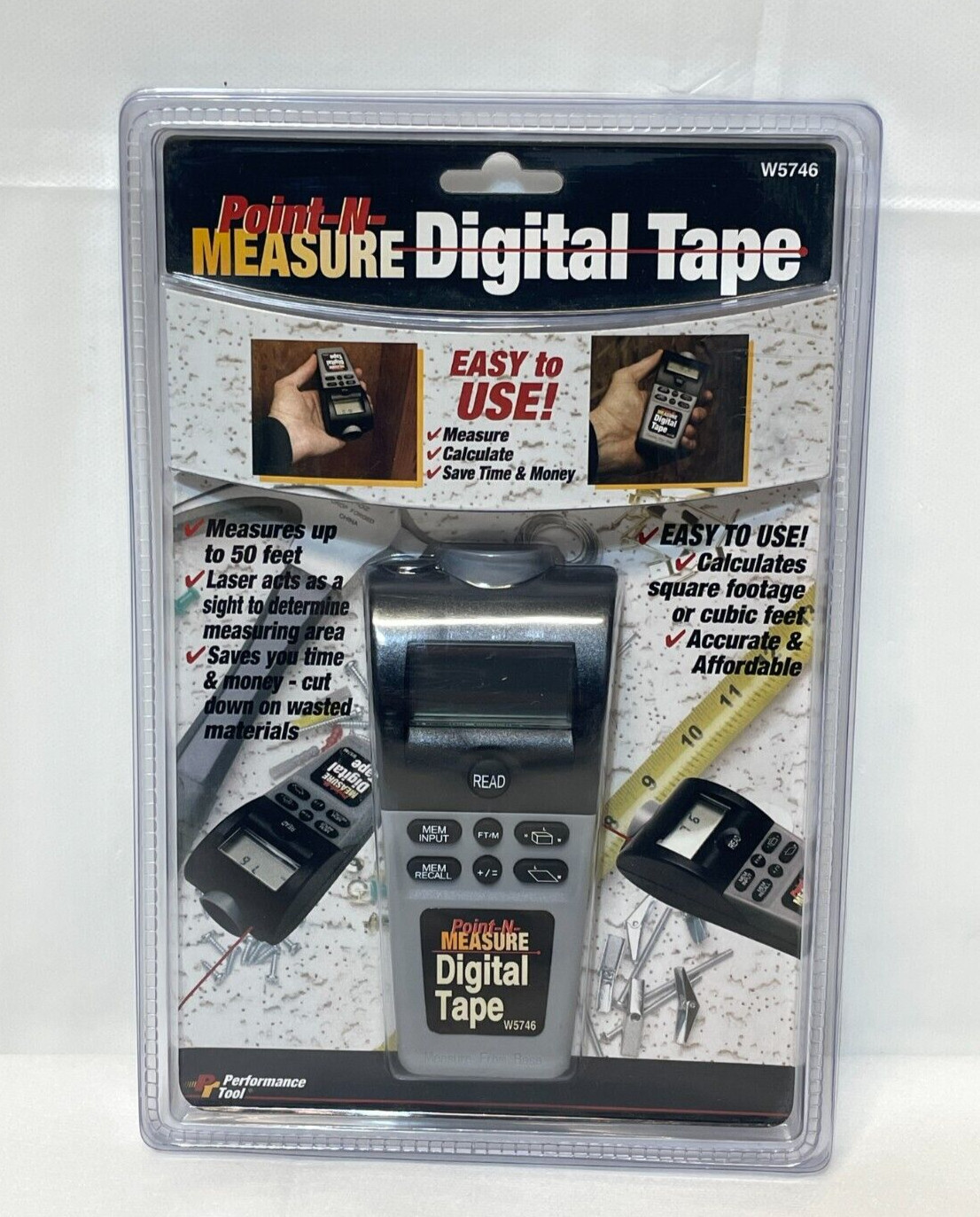 Point N Measure Digital Tape Measure Calculate Square Footage W5746 NEW, SEALED