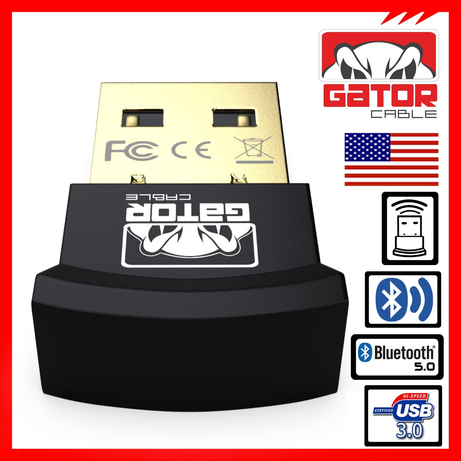 USB 3.0 Bluetooth 5.0 Dongle Adapter Wireless Receiver for PC Laptop NoteBook