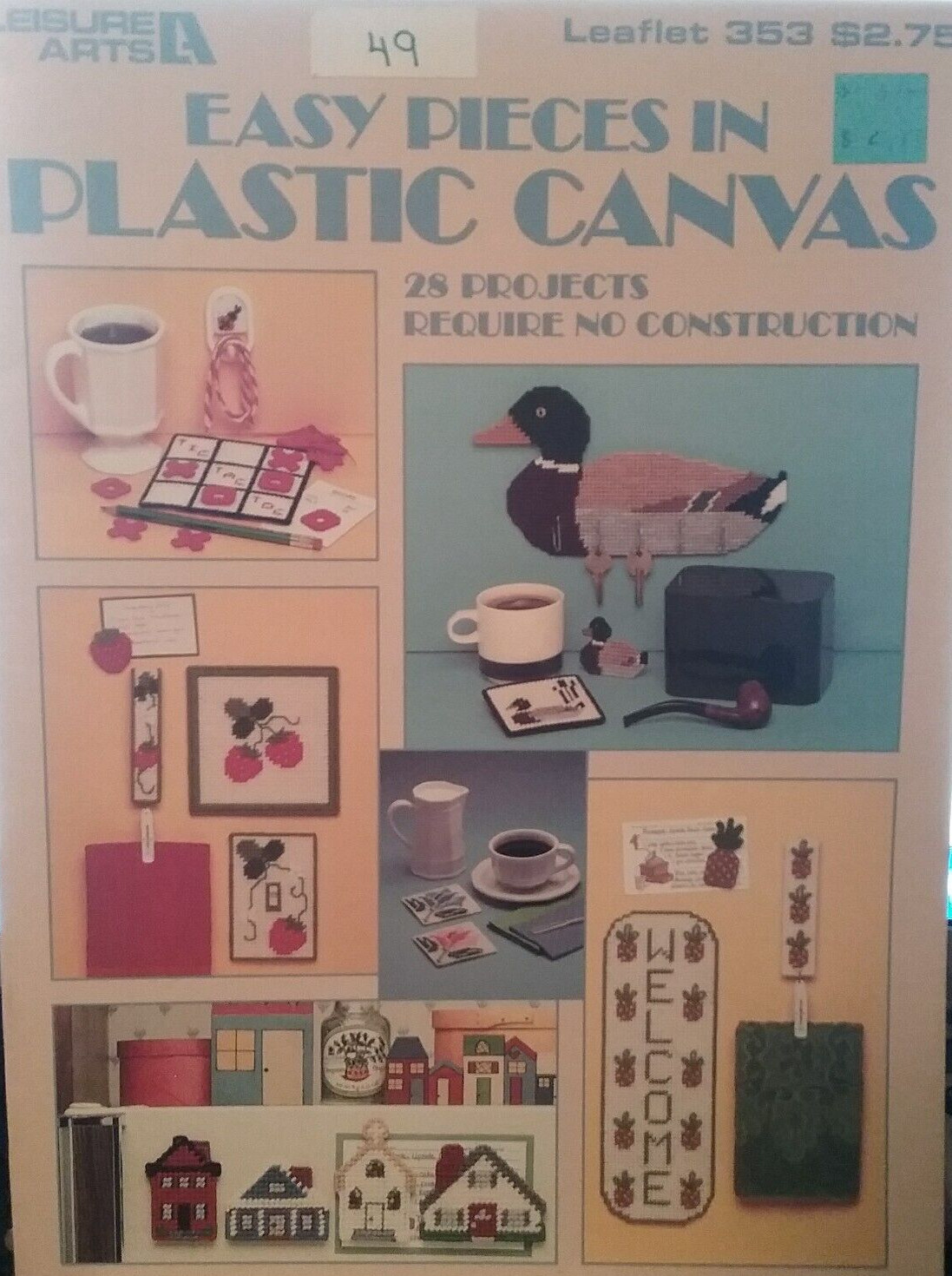 LEISURE ARTS 28 PROJECTS IN PLASTIC CANVAS PATTERN LEAFLET #353 ©1985