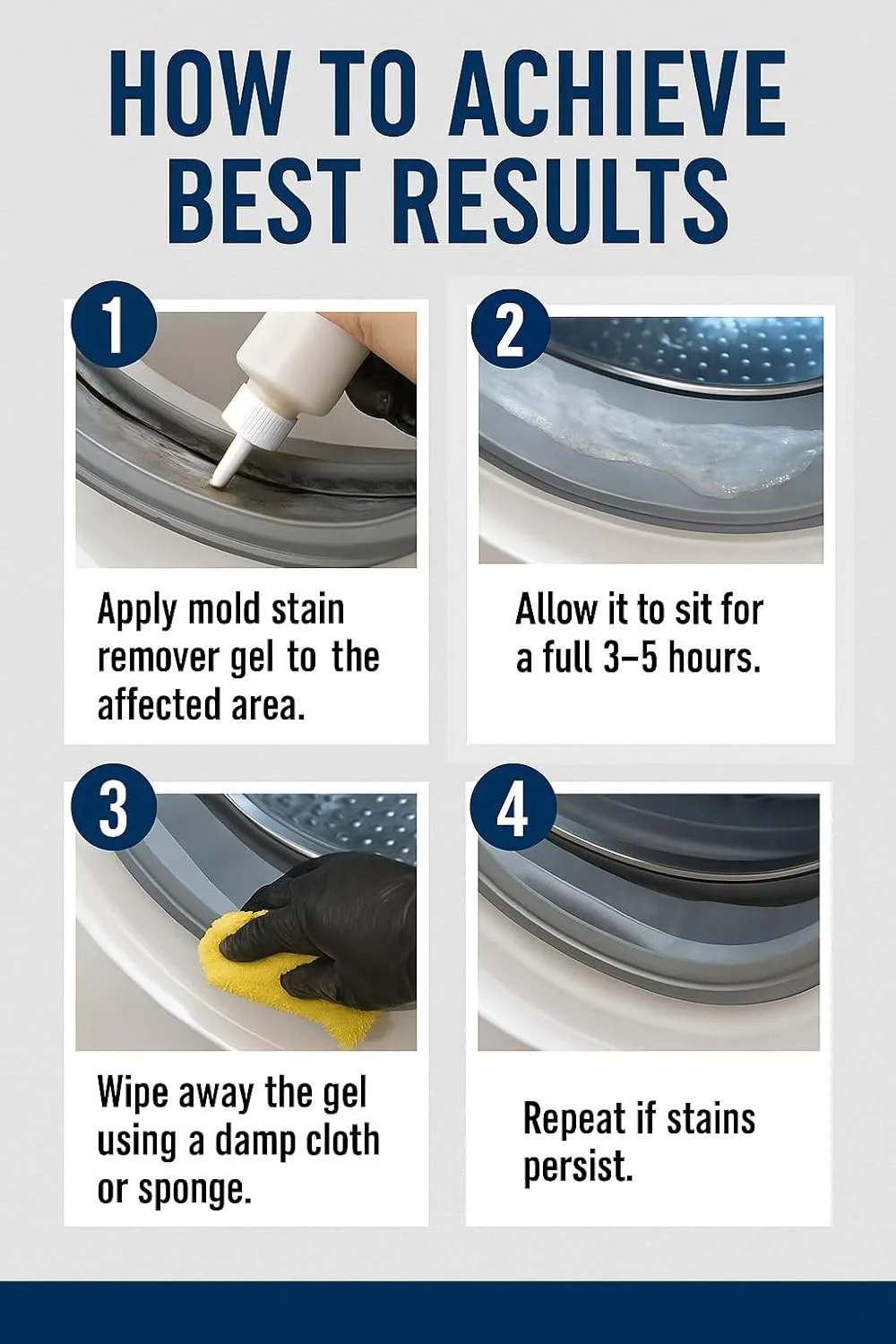 ACTIVE Mold Stain Remover Gel Cleaner Heavy Duty Stain Cleaner for Front Loader