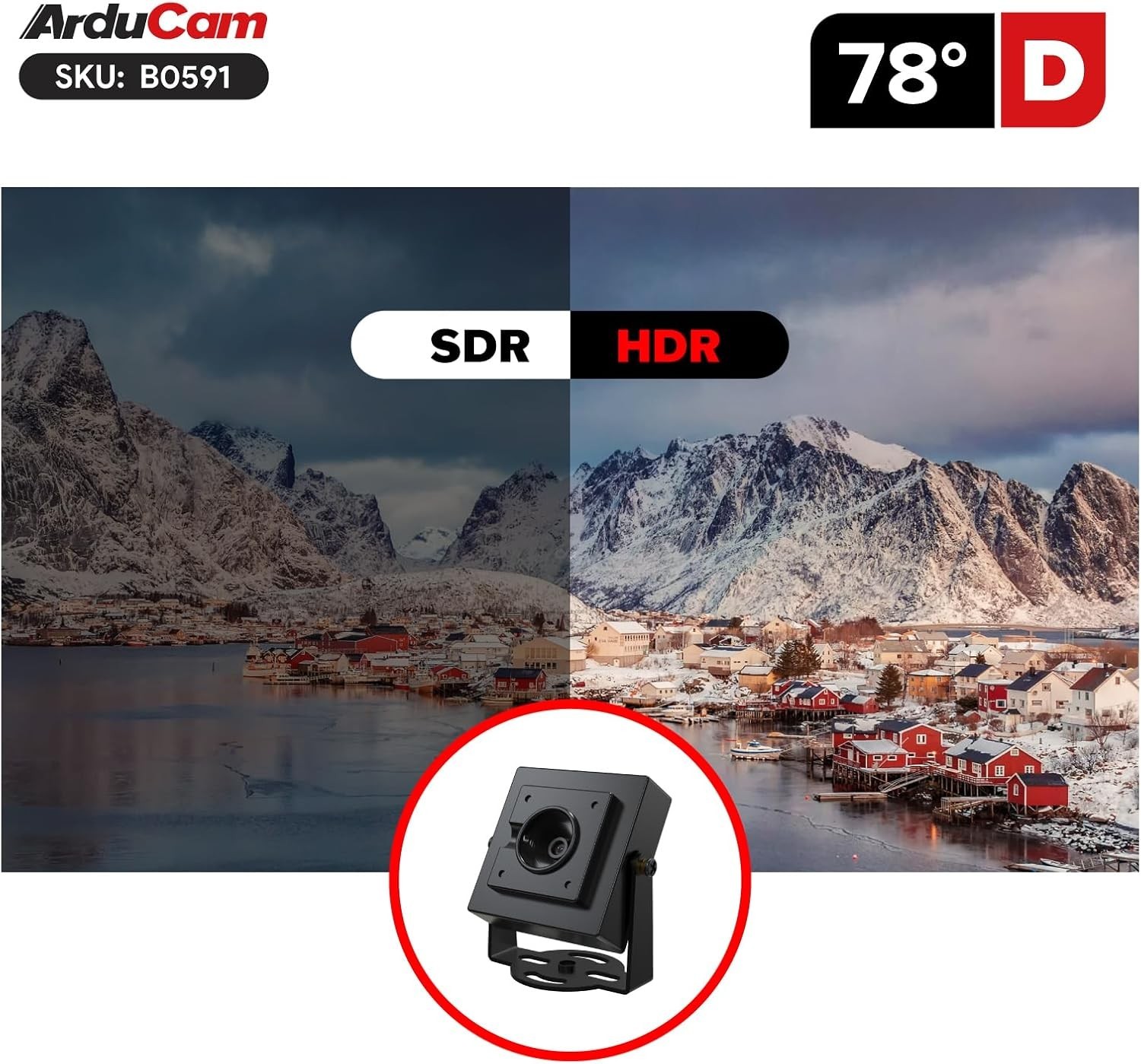 1080P HDR USB Camera Module 30fps 78D Autofocus UVC Mini Webcam Windows