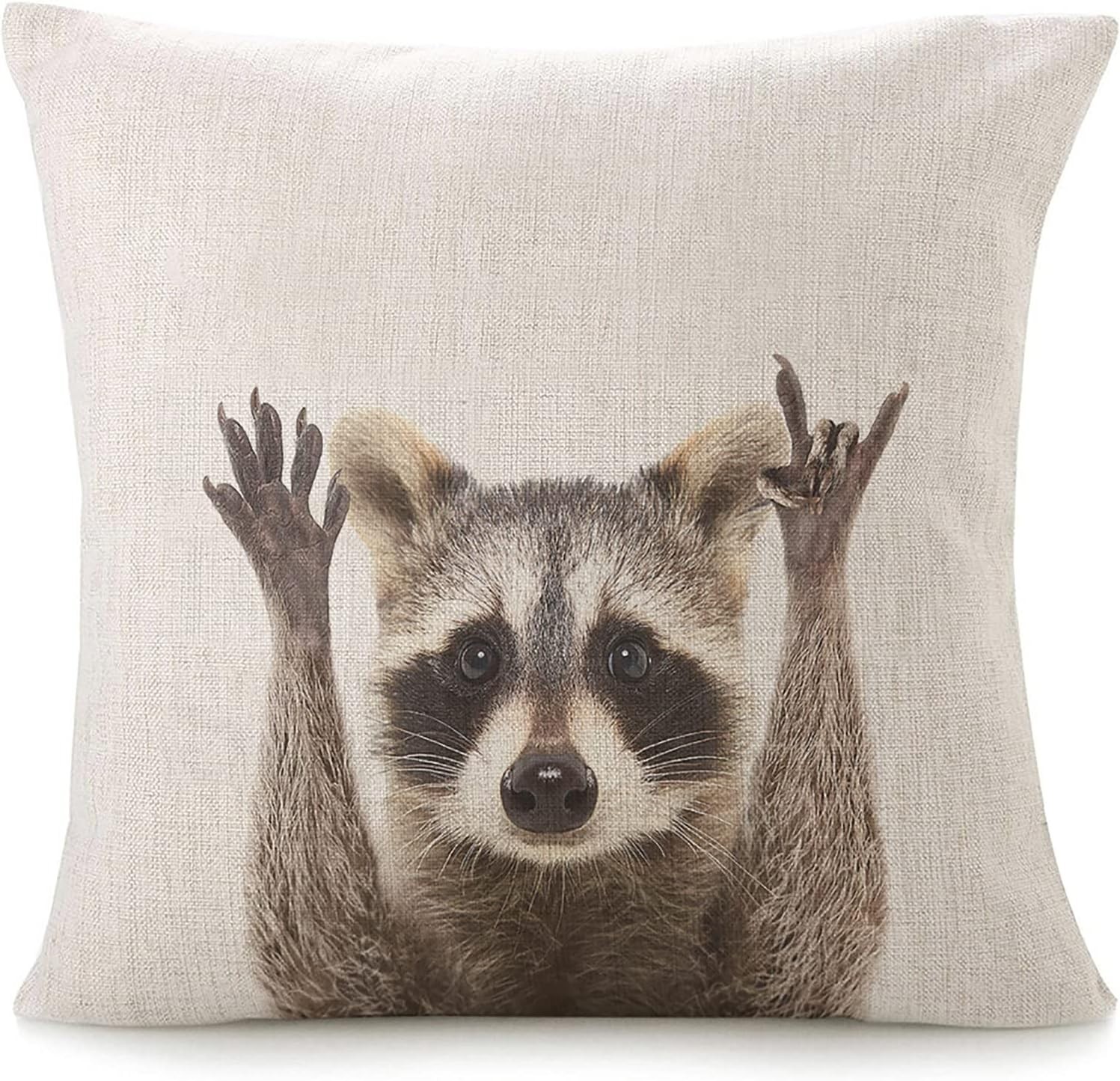 Throw Pillow Covers for Couch Funny Cute Raccoon Bed Or Sofa Pillows Case