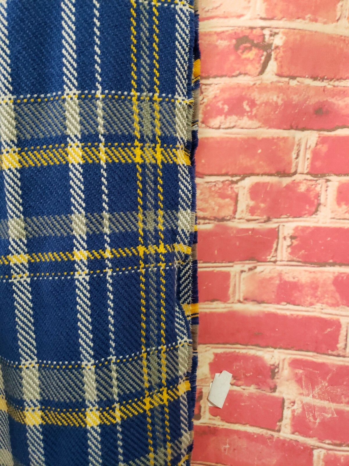 Halogen Plaid Blue Fringed Men's Scarf One Size (B5)