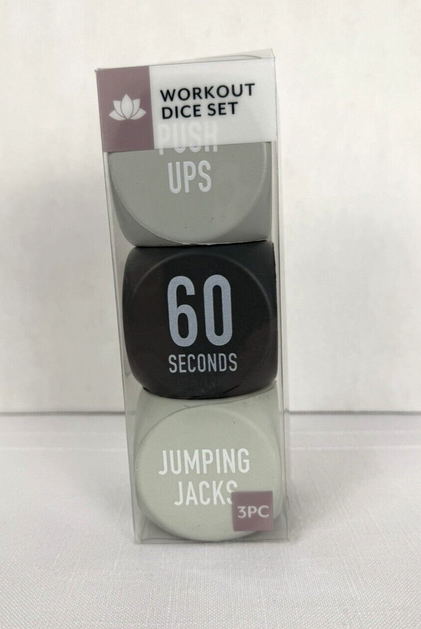 Workout Dice Foam 3 Piece Set 2.25" Cube 12 Activities & 6 Durations