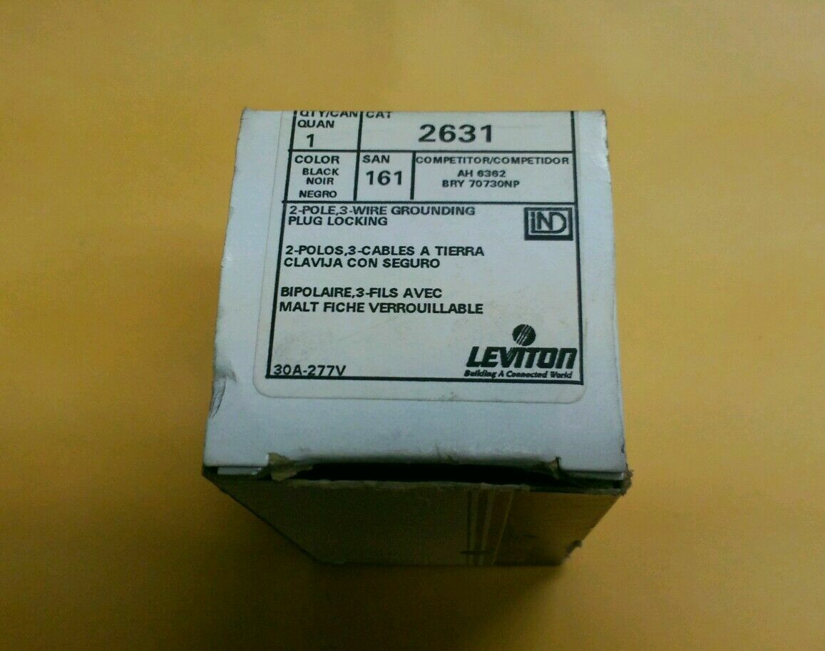 Leviton L7-30P Locking Plug Industrial - Black-White 2631