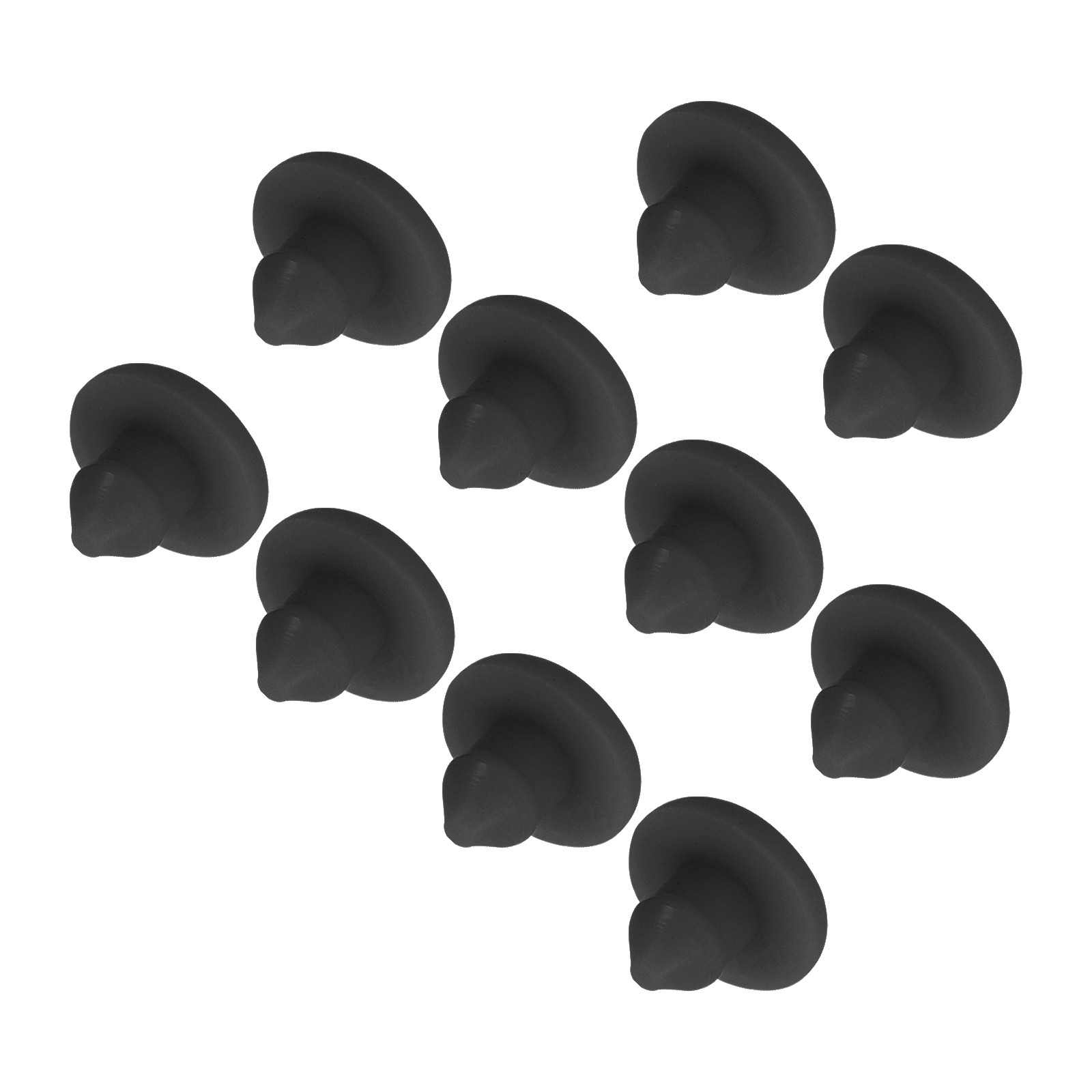 10pcs Silicone Snap in Locking Hole Plugs,2.5mm Narrow Groove 1.5mm Black