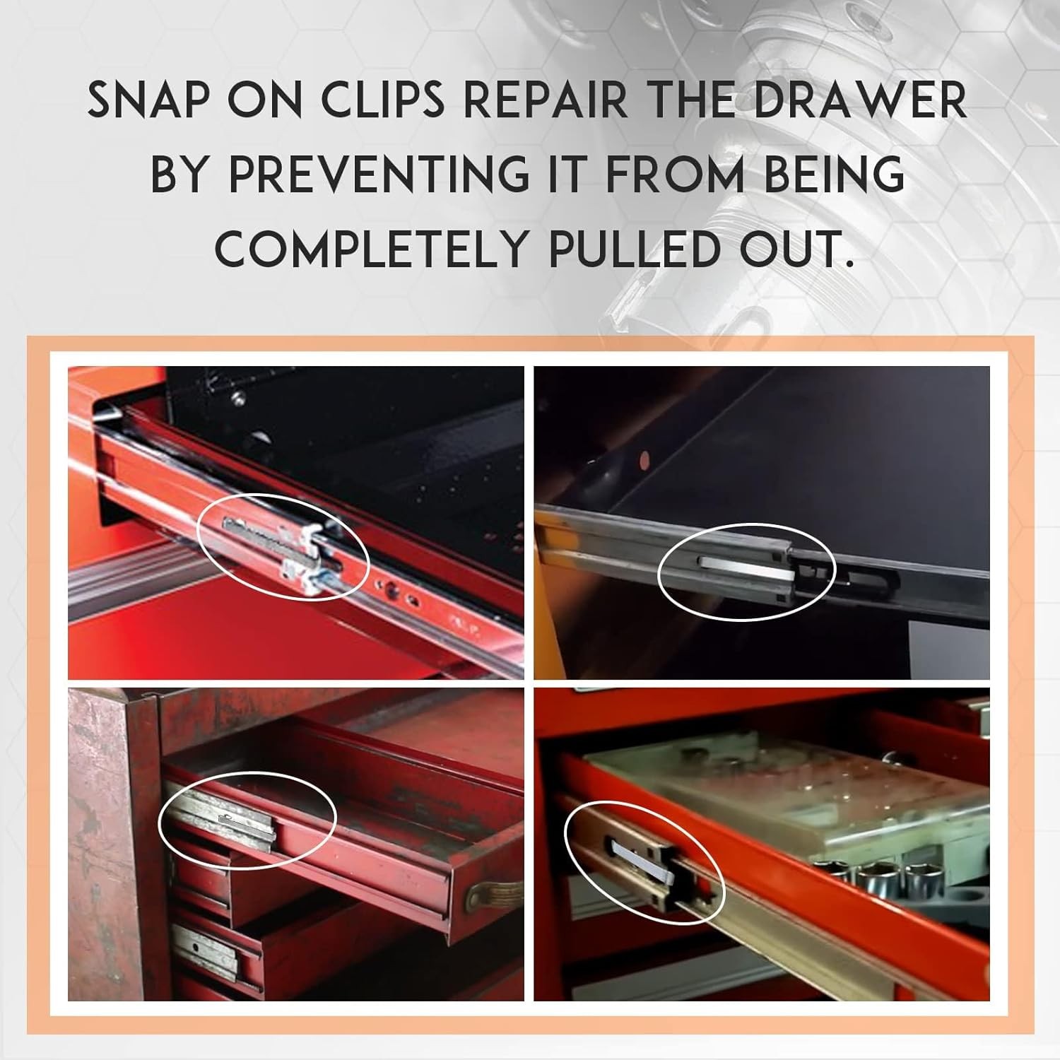 12 Pcs Tool Box Drawer Slide Retaining Keeper Clips for Mac Matco Proto Toolbox