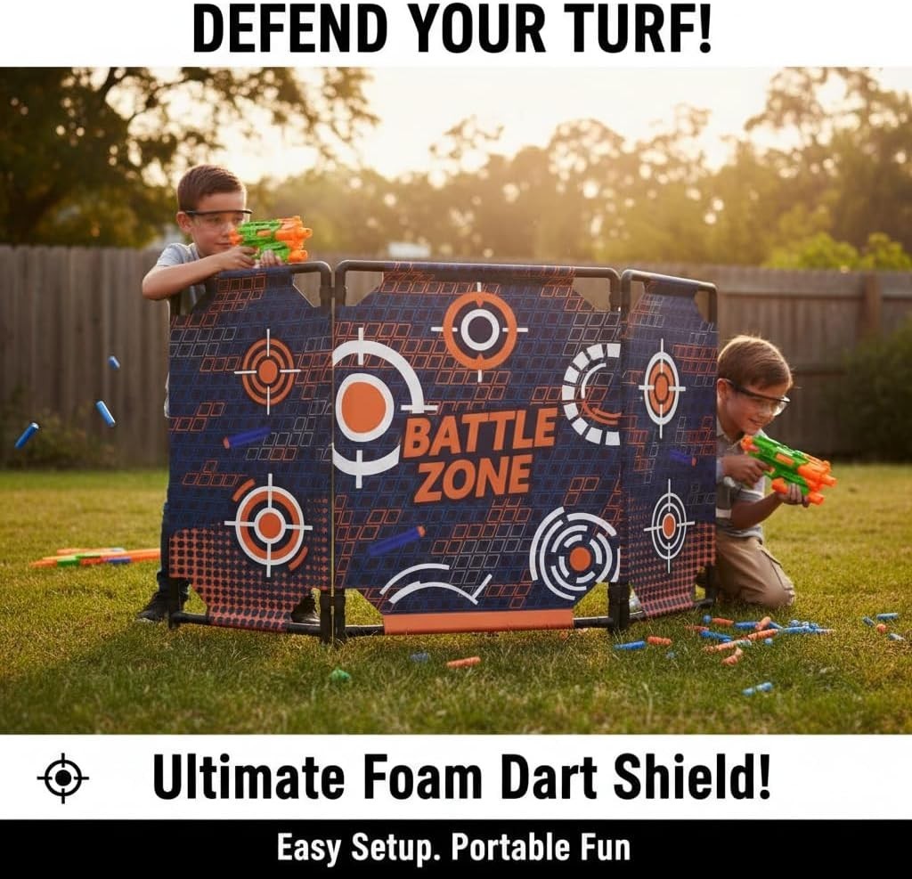 2-Pack Tactical Bunker Obstacles - Foldable Battlefield Cover for Laser Tag Fun