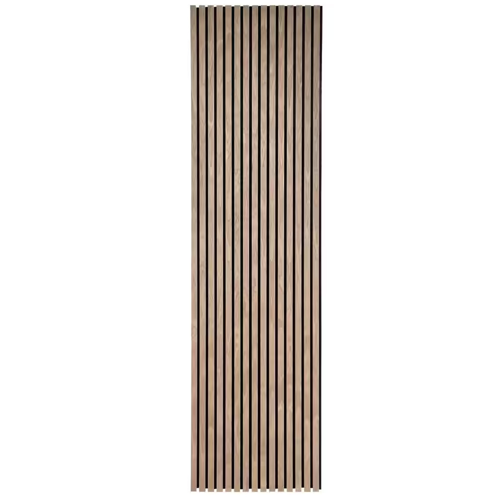 Wood Slat Acoustic Wall Panels 2PC Brown 0.83 In. X 23.8 in X 94.5 In.(31 Sq.Ft.