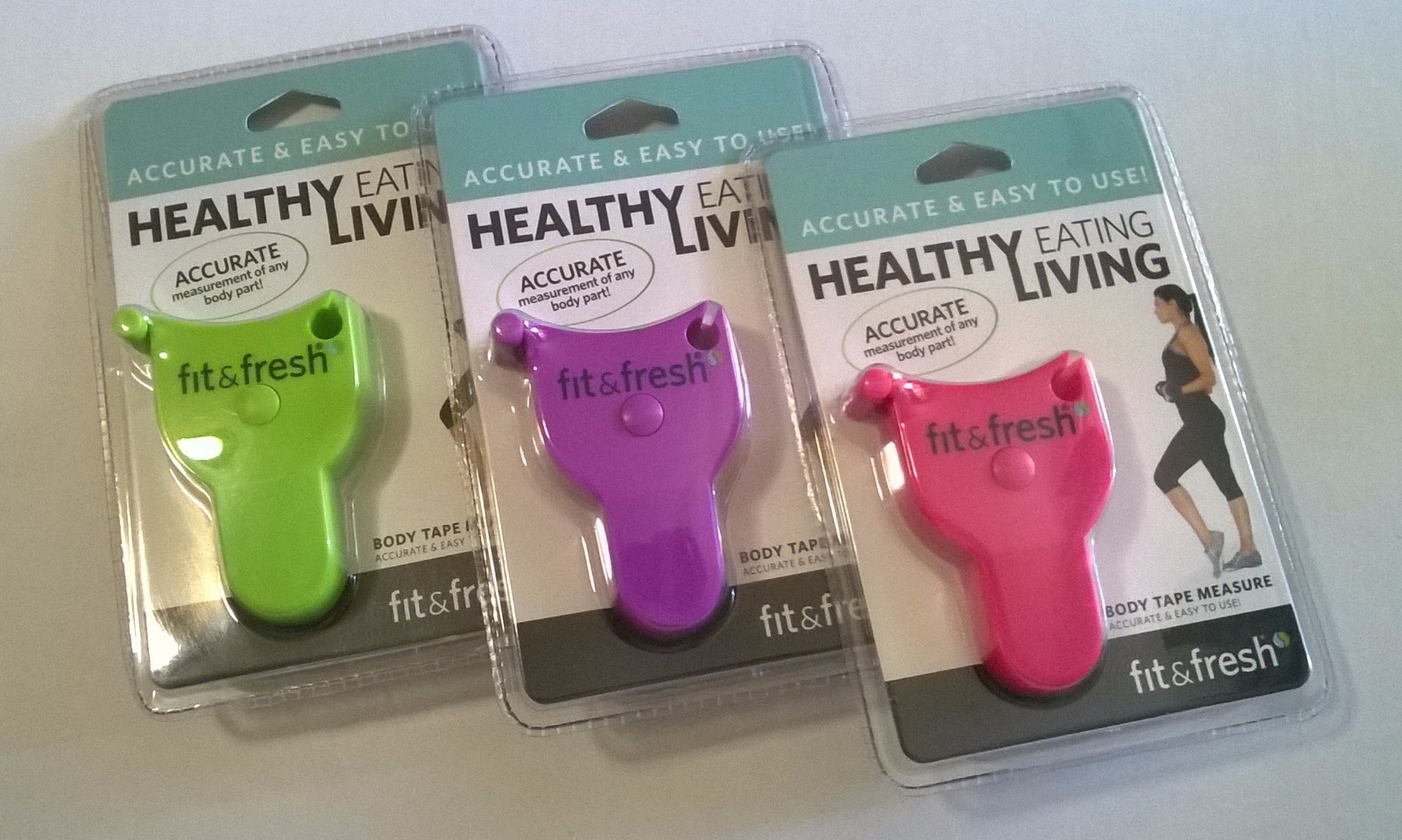 Fit and Fresh Body Tape Measure Healthy Living - NEW - ( Lots of 3 )