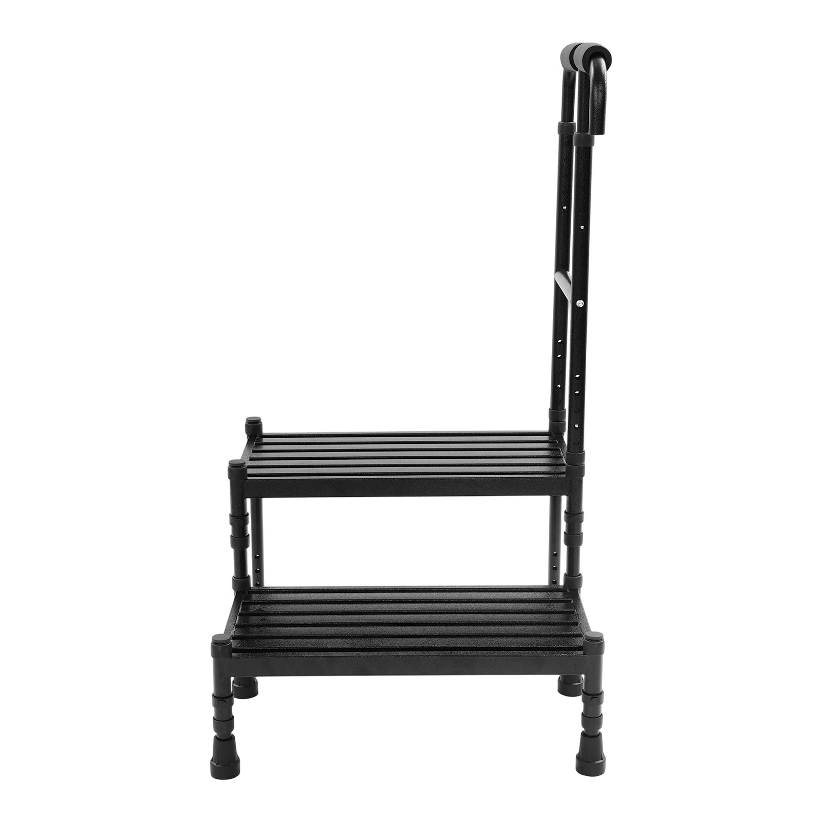 Floor Standing Step Stool Adult Ramp with Handrail Metal Stepping Stool New