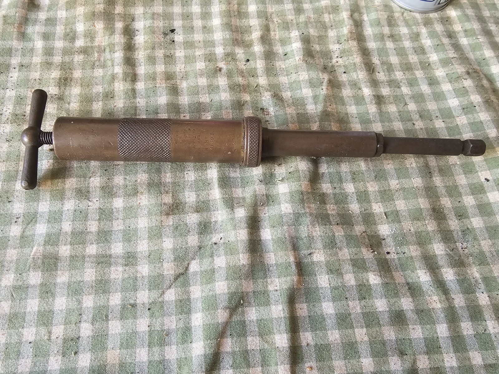 Vintage Enots Autoram Brass Grease Gun / Car Repairs / Automobile / Service Tool