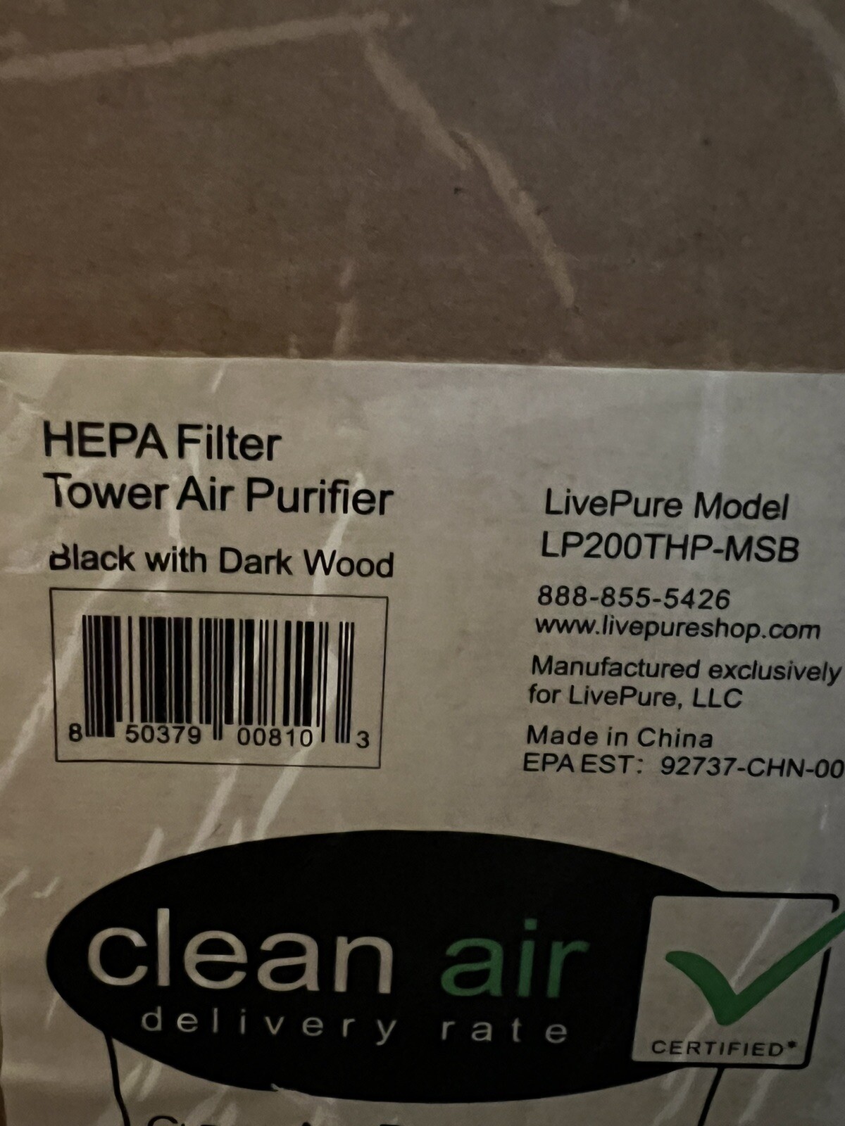 LivePure HEPA Medium Tower Air Purifier