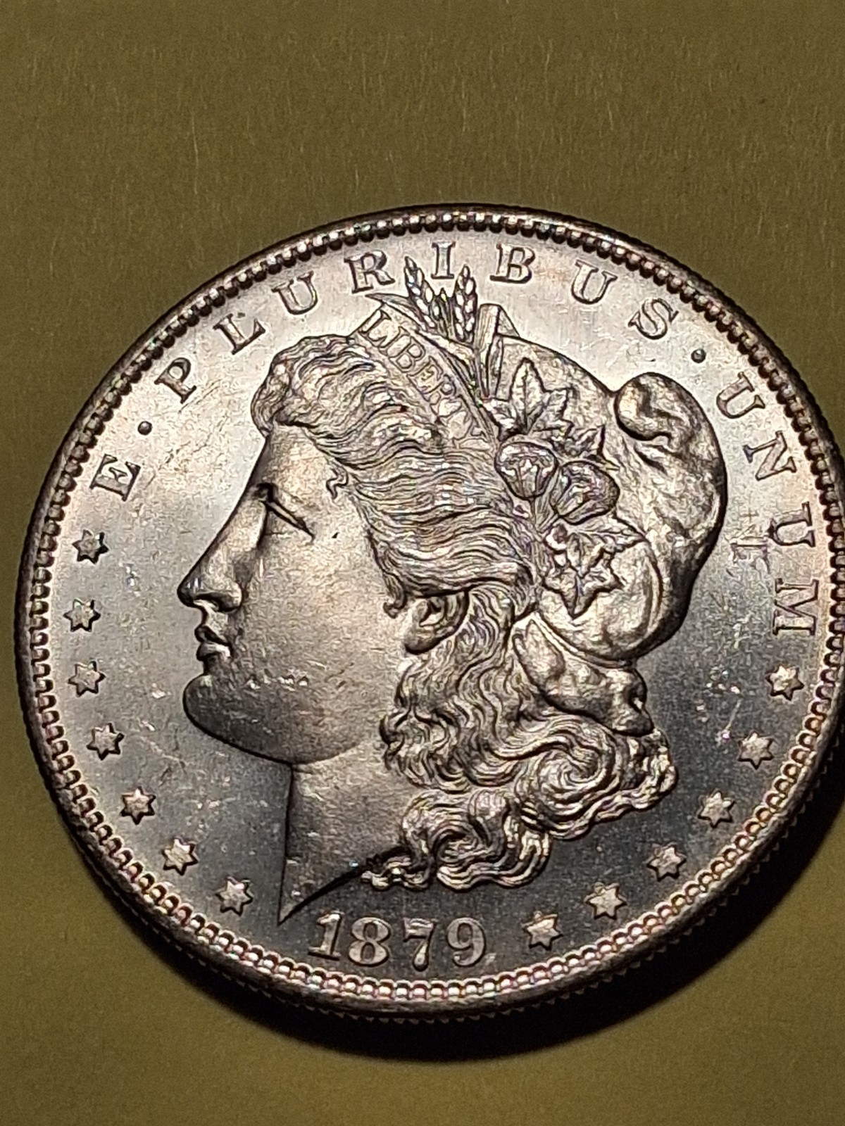 1879-S MORGAN SILVER DOLLAR. MS++++/BU PROOFLIKE.