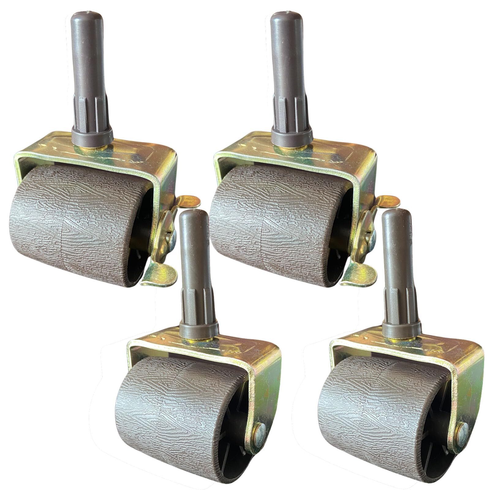 Metal Stem Heavy Duty Rollers Casters Wheels for Bed Frame 2 Locking 2 Non Loc
