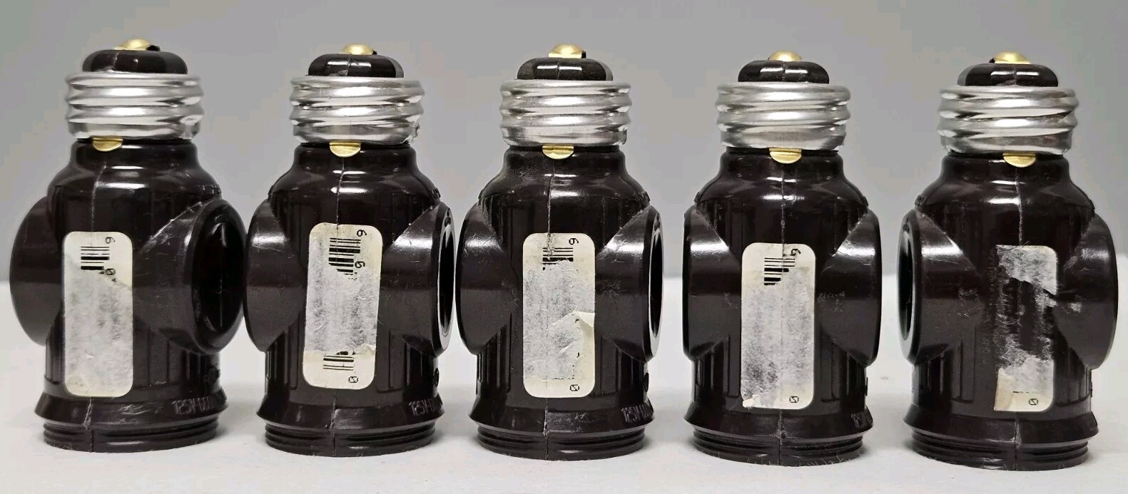 5x Keyless Socket Adapters With Two Polarized Outlets 660w- 125V Brown - Cooper