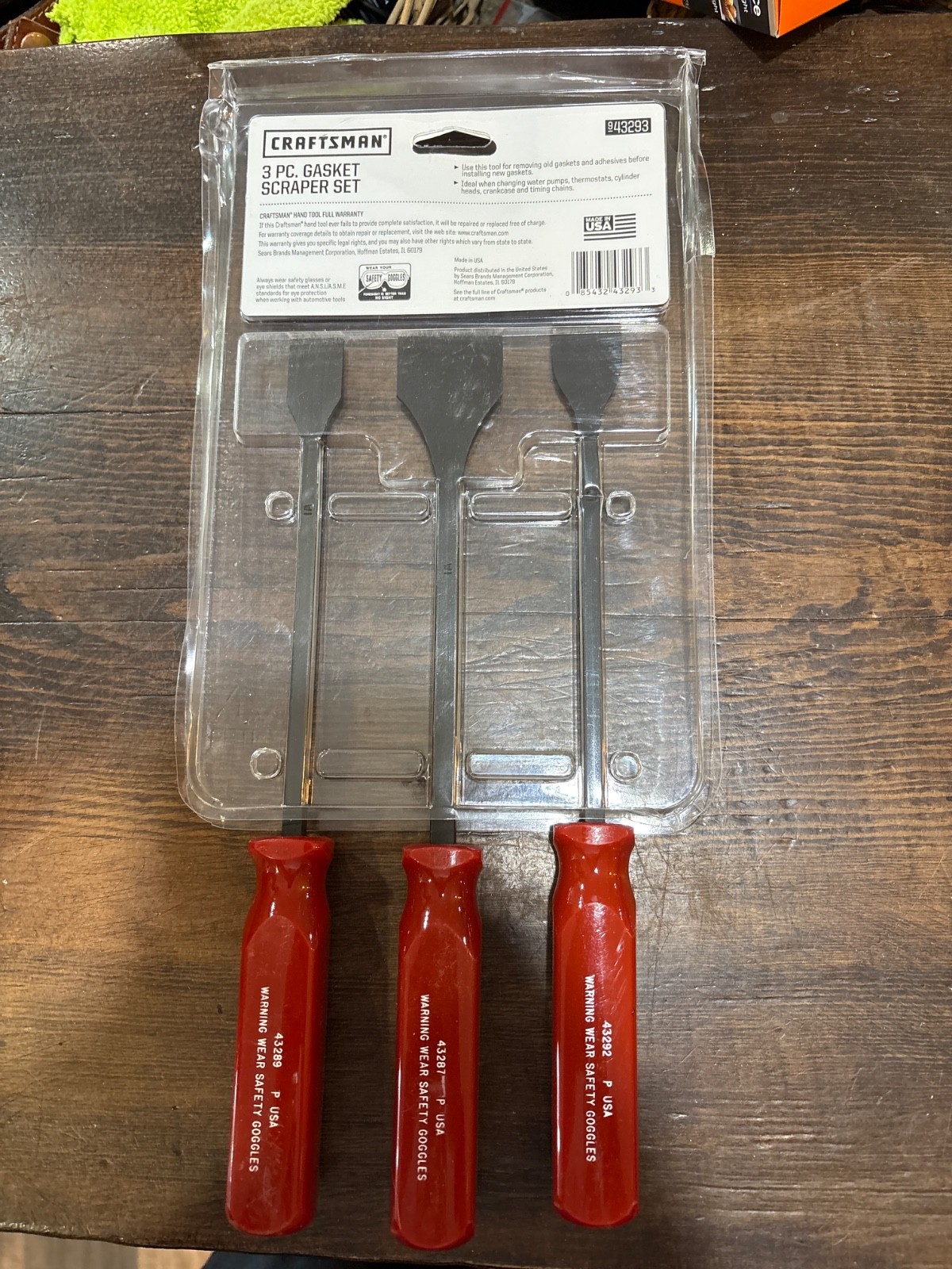 NOS CRAFTSMAN THREE-PIECE GASKET SCRAPER SET