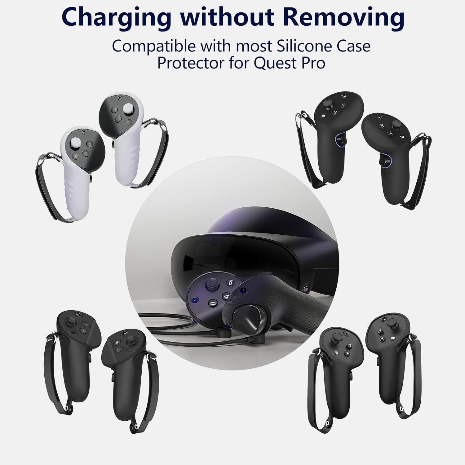 2-In-1 Charging Cable for Meta Quest Pro Controllers Durable Safe for Simultaneo