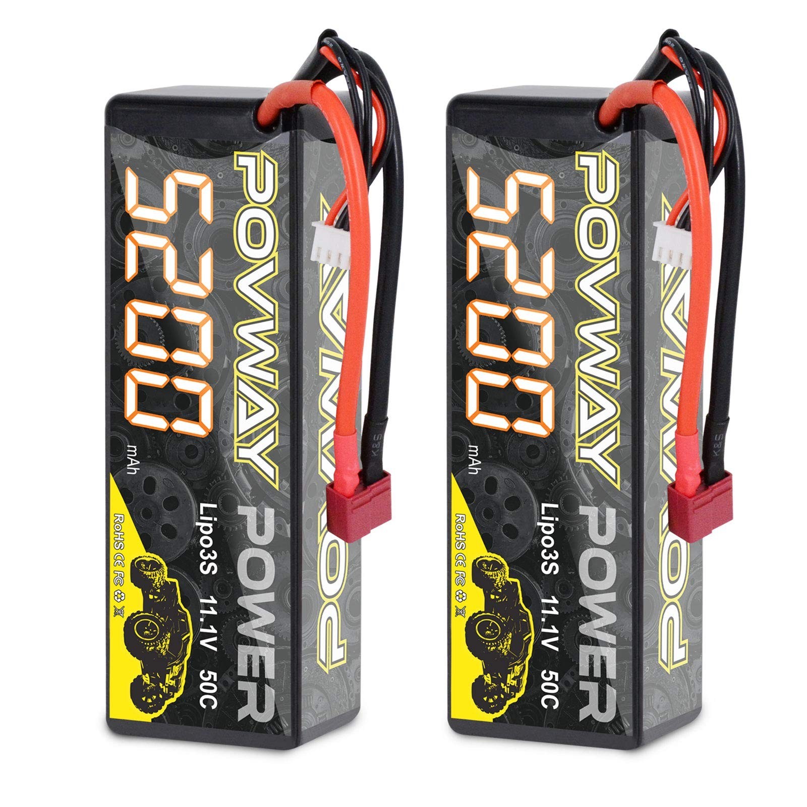 3S Lipo Battery 11.1V 50C 5200mAh Hardcase RC Battery with T Plug for RC Car ...