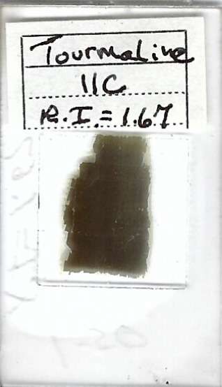 Tourmaline IIC R.I.=1.67 Petrographic Microscope Slide (OS-1)