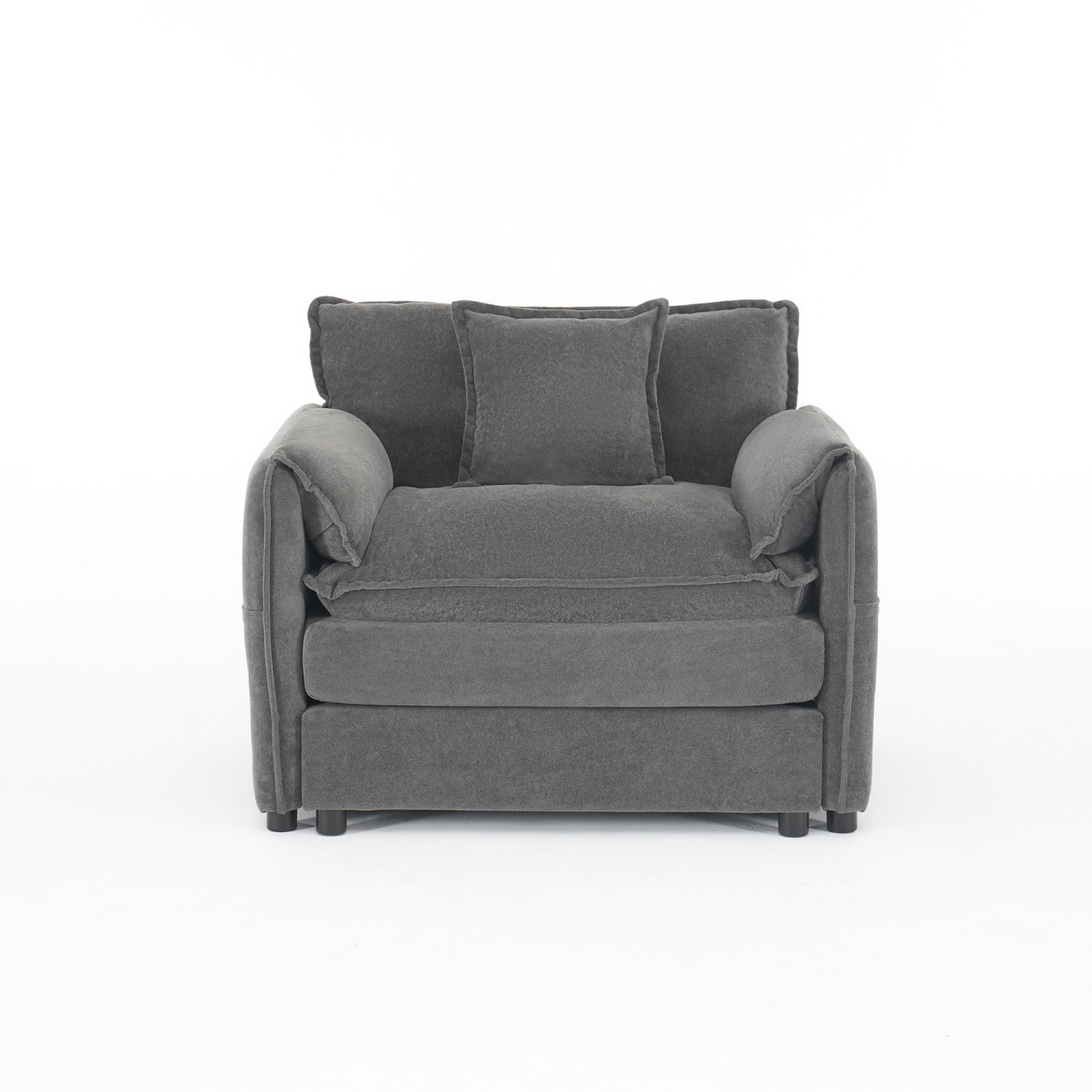 Modern Accent Chair Upholstered Single Sofa Armchair with Pillow for Living Room