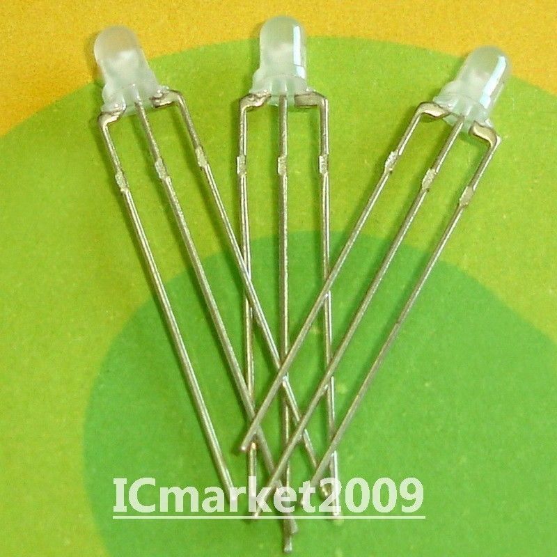 100 PCS Dual Color Led 3mm Green & Red COMMON ANODE 3 Pin
