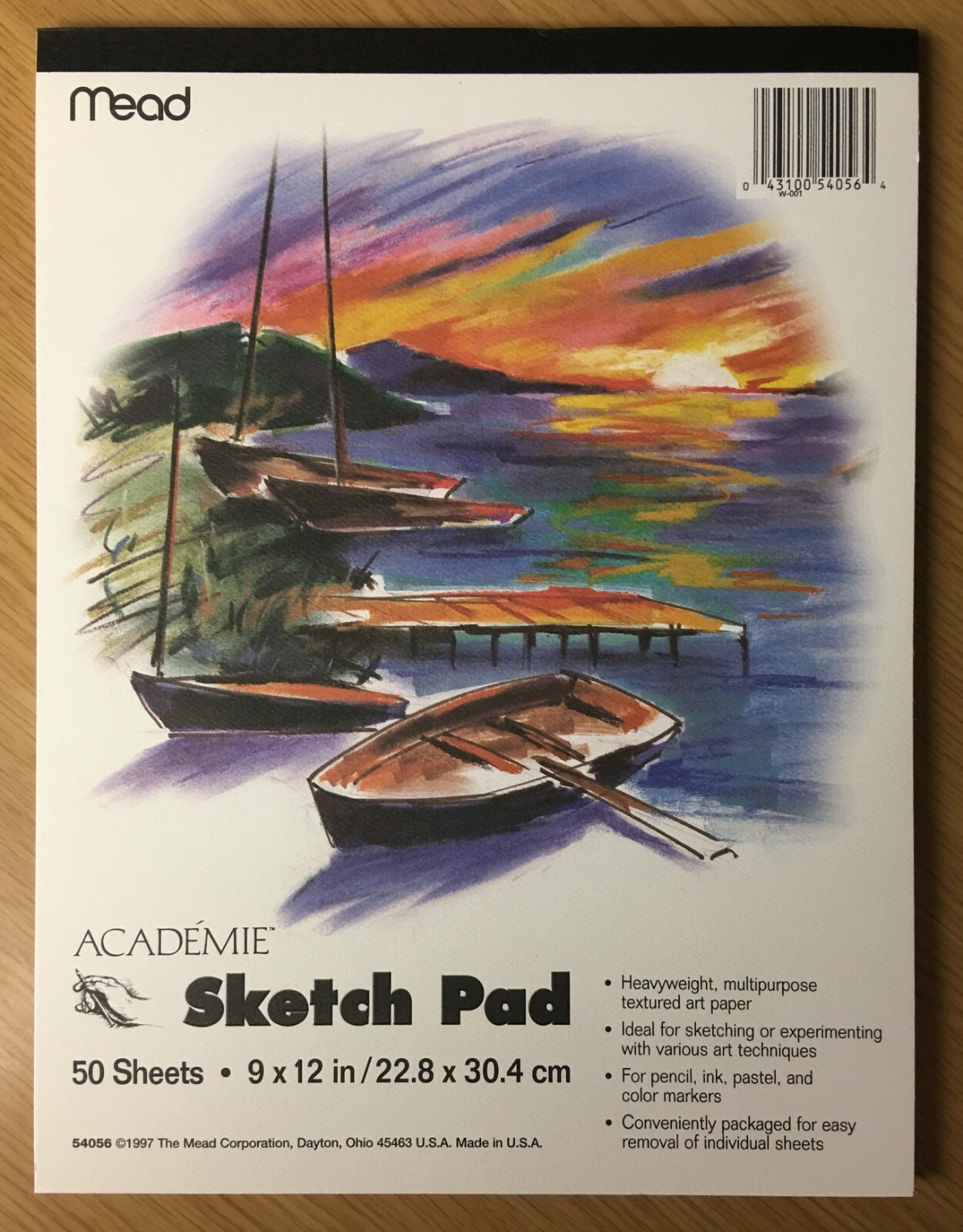 Mead ACADÉMIE™ Sketch Pad (9" × 12") 50 Sheets - Heavyweight & Textured - New