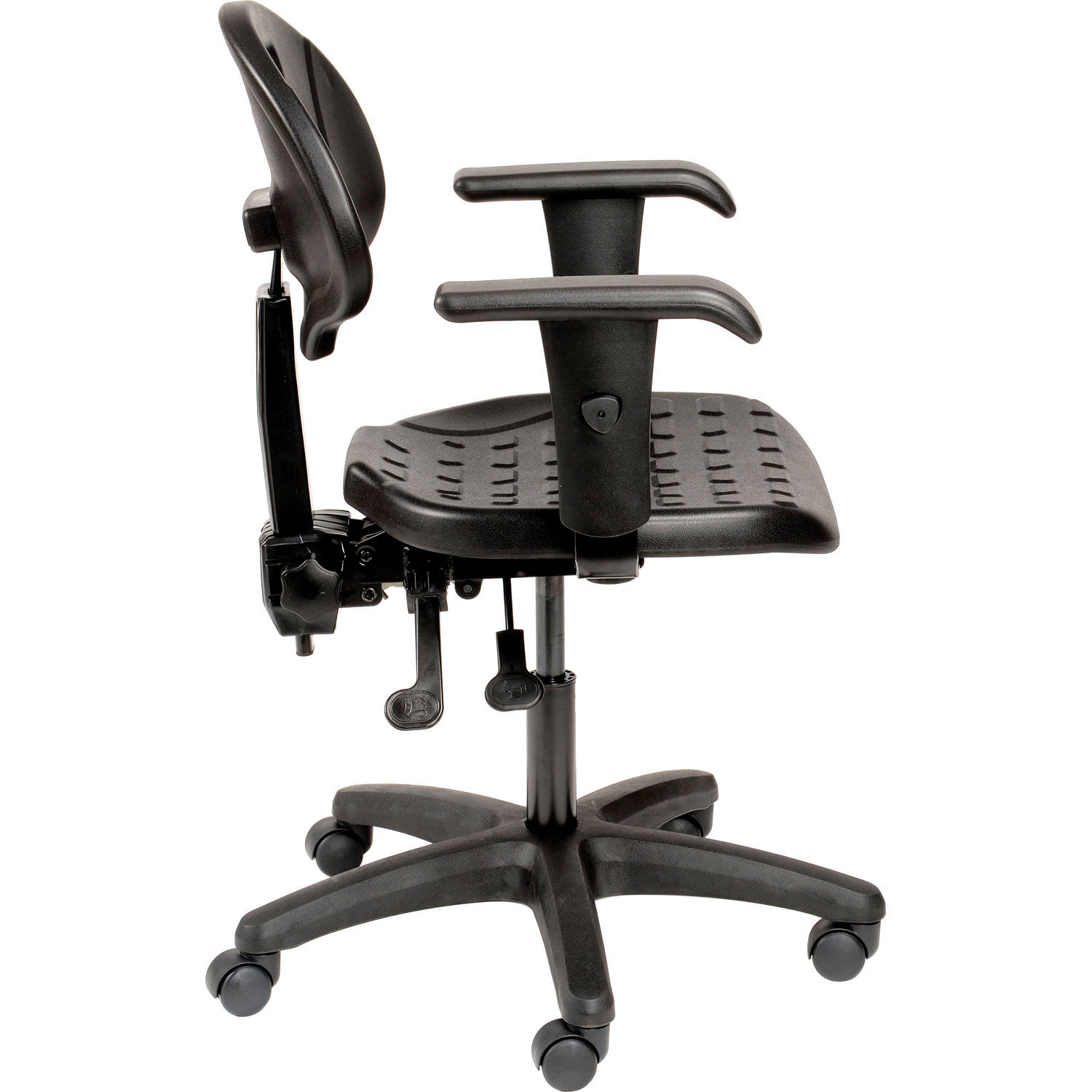 Interion Polyurethane Task Chair with Adjustable Arms Black
