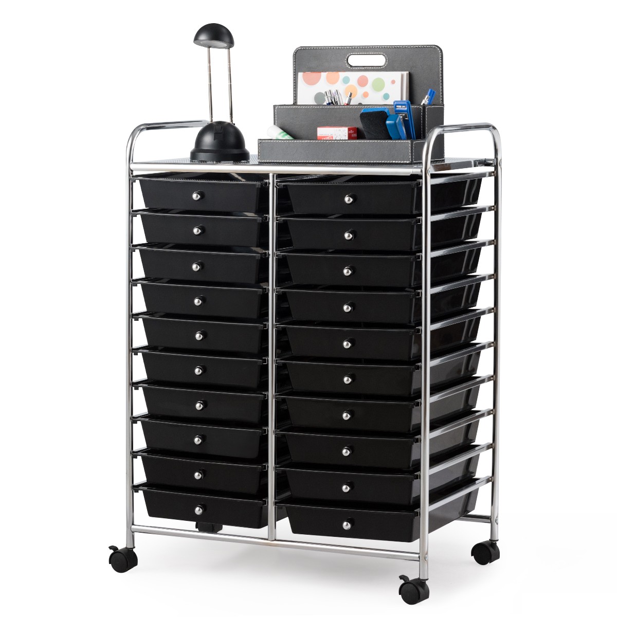 20 Drawers Rolling Cart Storage Scrapbook Paper Studio Organizer Home Black