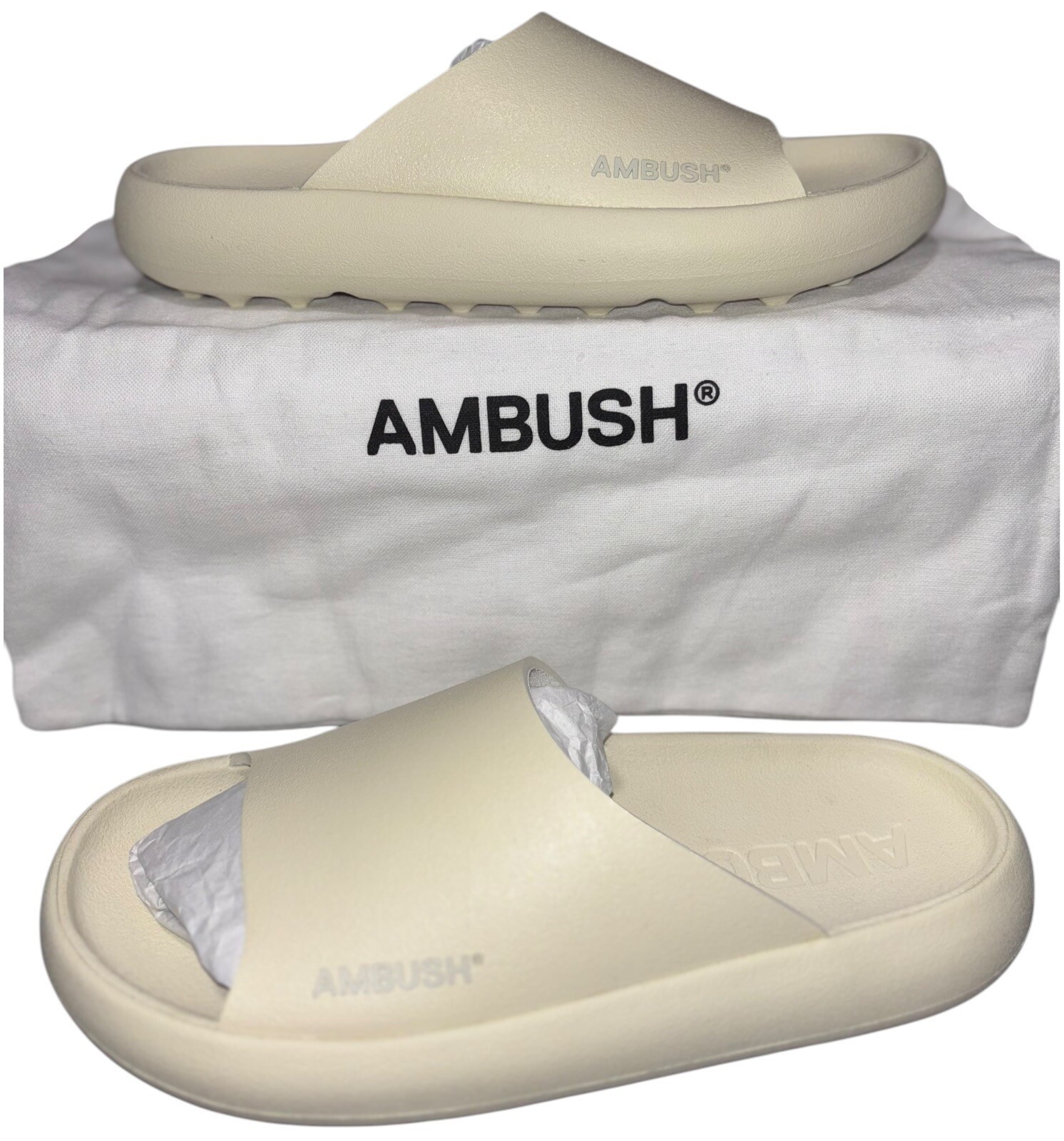 Ambush White Women's Sliders Slip On Rubber Designer Slides Size UK 5 EUR 38 New