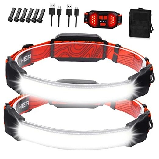 Rechargeable Headlamp,Super Bright 1500 Lumens 6 Modes Head Lamp Led Red