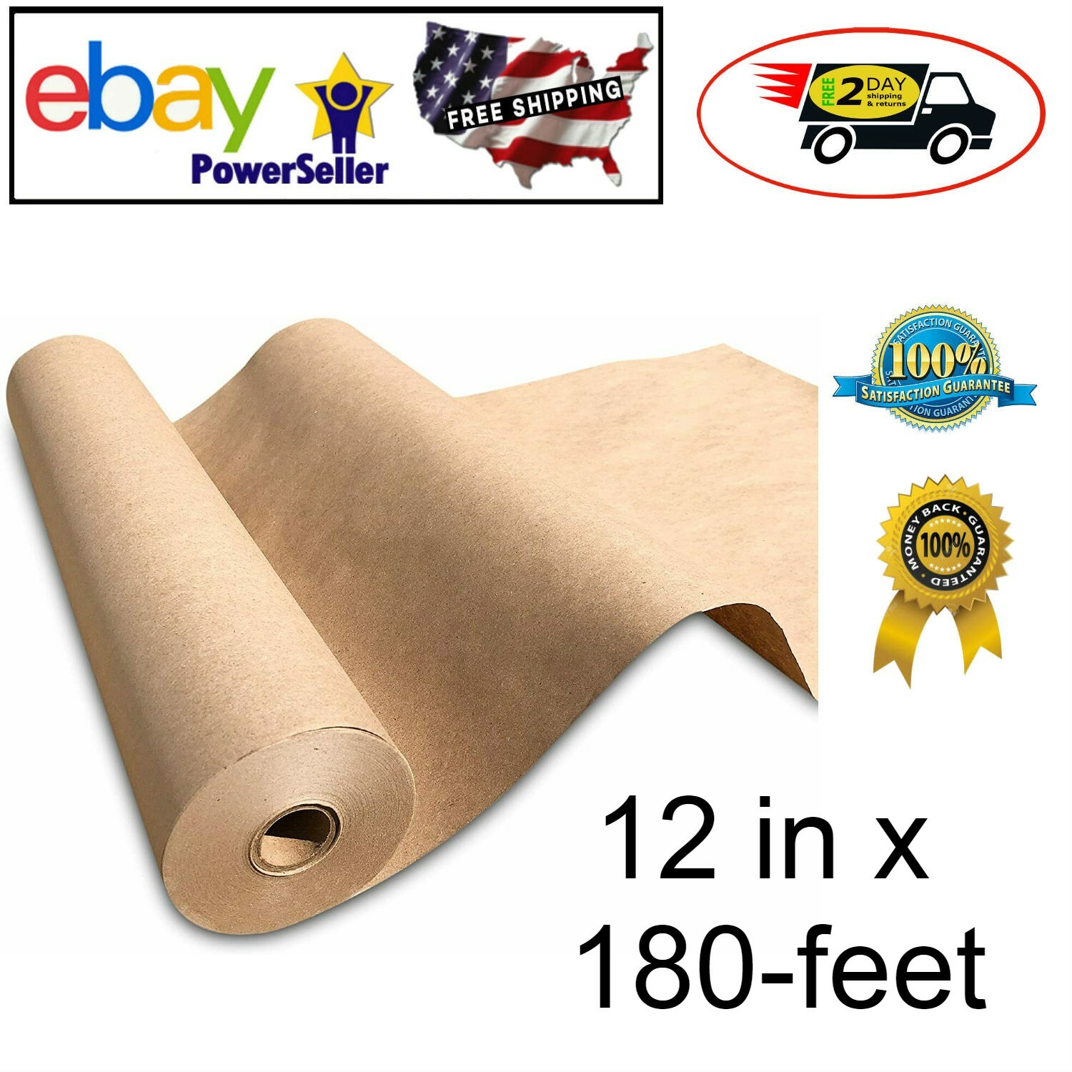 Masking Paper Auto and House Painting 12" x 180' Tablecloths 100% Recycled