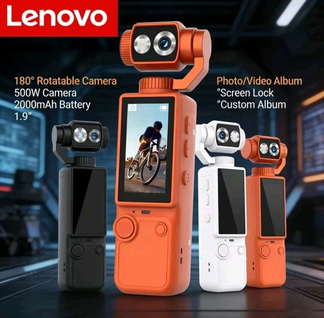 Lenovo 4K Hd Wifi Camera, Travel, Vlog, Mini Recorder Black