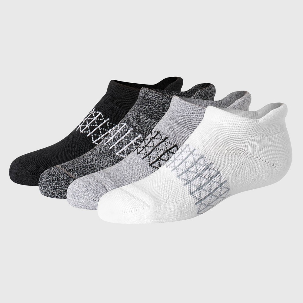 Hanes Boys' 4pk Absolute Active Heel Shield Socks - White M 9-2.5