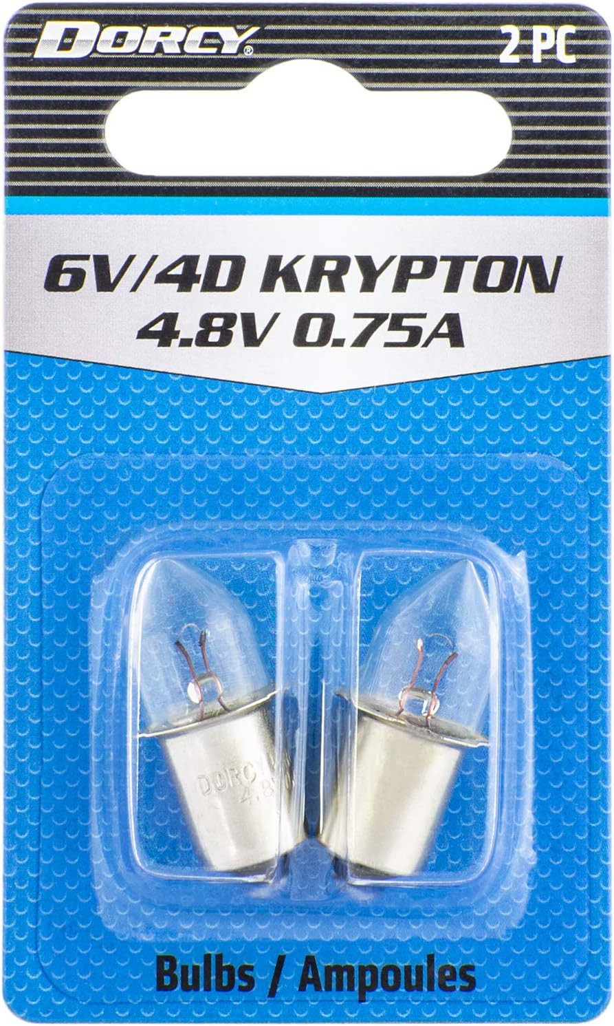 6-Volt/4D-4.8-Volt, 0.75A Bayonet Base Krypton  Bulb (41-1663), Blue, 2-Pack