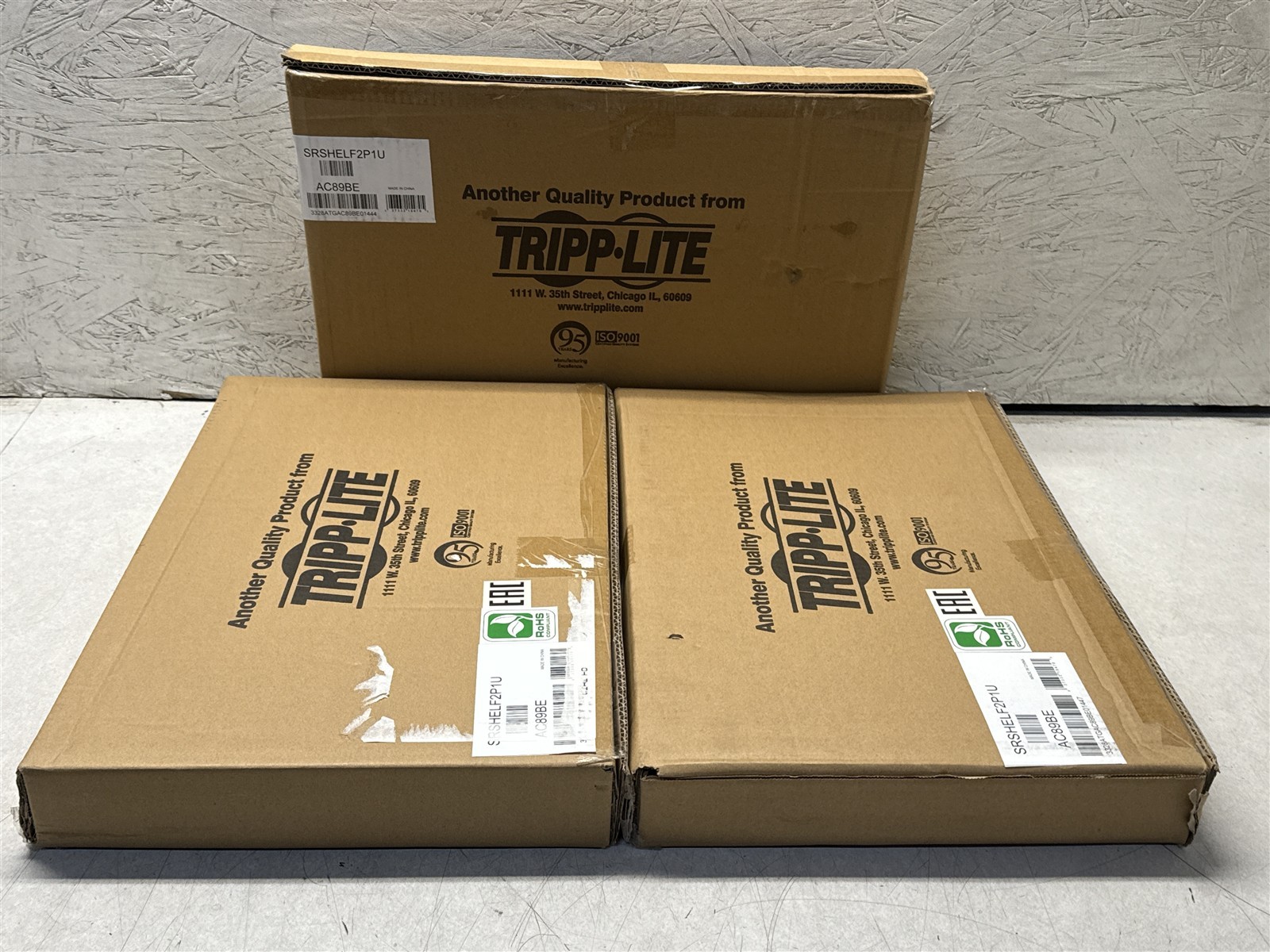LOT OF 3 TRIPP-LITE SRSHELF2P1U RACK ENCLOSURE 40LB CANTILEVER FIXED SHELF NEW